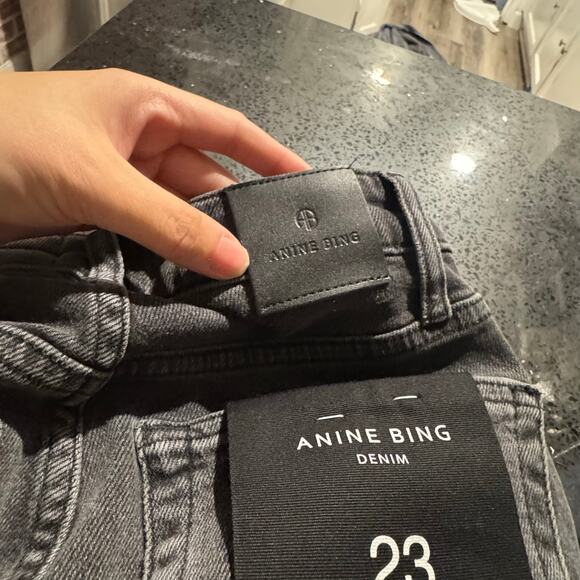 NWT Anine Bing Beck High Rise Skinny Jeans Dark Grey Size 23 Seen Meghan Markle - Picture 4 of 8